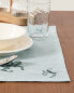 Embroidered linen blend placemat