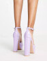 RAID Wide Fit Aasma platform heeled sandals in lilac patent Lila Lack, 39 - фото #2