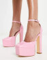 Truffle Collection square toe platform high heeled shoes in pink