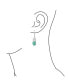 Фото #3 товара Celtic Love Knot Work Bezel Set Oval Blue Turquoise Lever Back Dangle Earrings Western Style For Women Teens .925 Sterling Silver