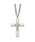 ფოტო #1 პროდუქტის Polished Yellow IP-plated Crucifix Pendant Curb Chain Necklace