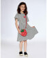 ფოტო #2 პროდუქტის Girl Organic Cotton Dress With Flounce Sleeves Stripe Black And White - Toddler|Child