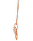 ფოტო #2 პროდუქტის Nude Diamond Butterfly Adjustable 20" Pendant Necklace (1-1/20 ct. t.w.) in 14k Rose Gold