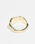 Pieces chunky pearl ring in 18ct gold plated