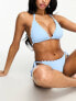 Фото #4 товара Peek & Beau Fuller Bust Exclusive mix & match scallop triangle bikini top in pastel blue