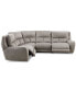 Фото #11 товара CLOSEOUT! Terrine 4-Pc. Fabric Sectional with 2 Power Motion Recliners, Created for Macy's