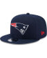 ფოტო #4 პროდუქტის Men's Navy New England Patriots Icon 9FIFTY Snapback Hat