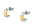 Фото #1 товара Round bicolor steel earrings with zircons T-Logo TJAXC71