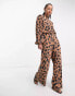 Фото #8 товара Never Fully Dressed wide leg jumpsuit in leopard print