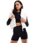 Bershka nylon cropped boxy gilet in ecru