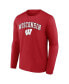 Men's Red Wisconsin Badgers Campus Long Sleeve T-shirt