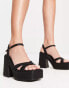 RAID Keiran platform sandals in textured black metallic - exclusive to ASOS