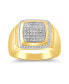 ფოტო #1 პროდუქტის Men's Diamond Cluster Style Ring (1/10 ct. t.w.) in 18k Gold-Plated Sterling Silver