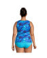Фото #8 товара Plus Size Chlorine Resistant High Neck UPF 50 Sun Protection Modest Tankini Swimsuit Top