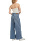 ფოტო #6 პროდუქტის Women's Cut-Hem High-Rise Wide-Leg Belted Cotton Denim Jeans