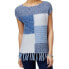 American Living Women's Color blocked Fringe Hem Scoop Neck Sweater Blue M