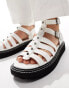 ASOS DESIGN chunky gladiator sandal in white with silver studding