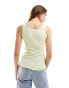 Фото #8 товара JDY lettuce hem pointelle tank top in green