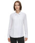 ფოტო #1 პროდუქტის Women's Pleat-Front Long-Sleeve Shirt