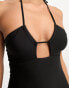 Фото #4 товара & Other Stories cut out halter swimsuit in black