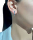 ფოტო #3 პროდუქტის Ombré® Denim Ombré (3/4 ct. t.w.) & White Sapphire (1/8 ct. t.w.) Small Hoop Earrings in 14k White Gold, 0.7"