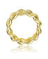 RA 14K Gold Plated Round Cubic Zirconia Linked Chain Band Ring