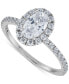 ფოტო #1 პროდუქტის IGI Certified Lab Grown Diamond Oval-Cut Halo Engagement Ring (1-1/2 ct. t.w.) in 14k White Gold