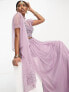 Фото #3 товара Maya delicate sequin dupatta in lilac co-ord