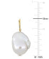 ფოტო #3 პროდუქტის Cultured Freshwater Baroque Pearl (14-1/2 - 15mm) Leverback Drop Earrings in 14k Gold