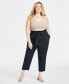 Фото #1 товара Trendy Plus Size Belted High-Rise Ankle Pants, Created for Macy's