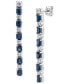 ფოტო #1 პროდუქტის Sapphire (3-5/8 ct. t.w.) & Diamond (3/4 ct. t.w.) Linear Drop Earrings in 14k White Gold