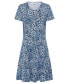 Фото #1 товара Women's Cotton Blend Short Sleeve Carnation Print Tiered Dress