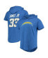 Фото #2 товара Men's Derwin James Jr. Heathered Powder Blue Los Angeles Chargers Player Name and Number Tri-Blend Hoodie T-shirt