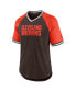 Фото #2 товара Men's Brown, Orange Cleveland Browns Second Wind Raglan V-Neck T-shirt