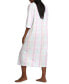 ფოტო #2 პროდუქტის Women's 3/4-Sleeve Plaid Zip-Front Robe