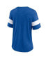 ფოტო #4 პროდუქტის Women's Heathered Royal Chicago Cubs Wordmark V-Neck Tri-Blend T-shirt