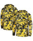 ფოტო #2 პროდუქტის Men's Navy Michigan Wolverines PFG Terminal Tackle Omni-Shade Rippled Long Sleeve Hooded T-shirt