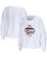 ფოტო #1 პროდუქტის Women's White Auburn Tigers Diamond Long Sleeve Cropped T-shirt