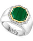 Кольцо EFFY Men's Malachite & White Sapphire