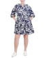 Фото #4 товара Plus Size Printed Button-Front A-Line Dress