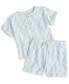 Baby Boys Pineapple Stamps Printed Henley & Shorts, 2 Piece Set, Created for Macy's