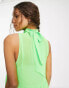 Фото #3 товара ASOS DESIGN high neck tiered maxi dress in neon green