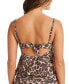 ფოტო #2 პროდუქტის Women's Beach Cheetah-Print Bandeau-Neck Tankini Top, Created for Macy's