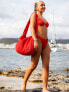 South Beach X Miss Molly crinkle high leg bikini bottom in burnt orange