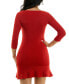 Juniors' Sweetheart-Neck Ruffle-Hem Sweater Dress Красный, XL - фото #2