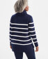 Women's Striped Cozy Turtleneck Tunic Sweater, Created for Macy's Синий, XL - фото #2