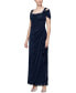 ფოტო #1 პროდუქტის Cold-Shoulder Draped Metallic Gown