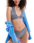 Фото #1 товара Reclaimed Vintage bikini bottom in black and white gingham