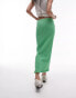 Topshop tassel hem midi skirt in green