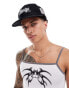 ASOS DESIGN fitted cap with multi embroidery in black